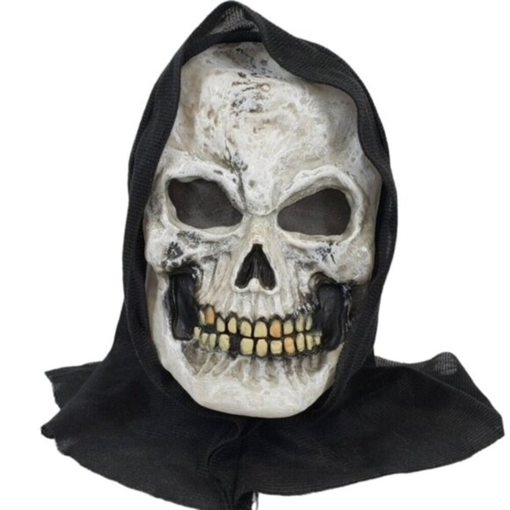 🔷️Easter Unlimited Inc Skull Mask Hooded Scary Costume Bones Halloween